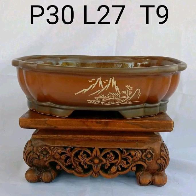 pot keramik bonsai oval 30cm