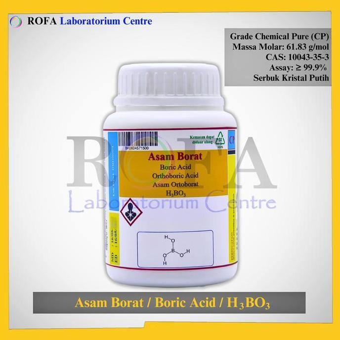 TERBARU - Asam Borat / Boric Acid / Orthoboric Acid / H3BO3 CP 500 Gram