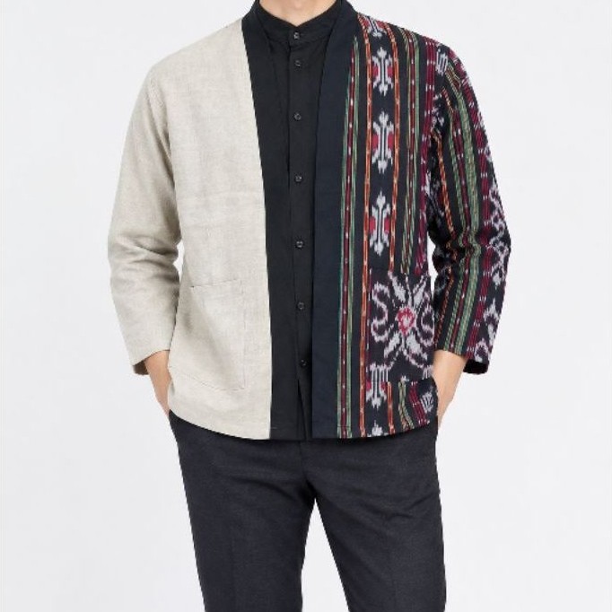 Outer Pria Katun Mix Batik Tenun | Cardigan Etnik Pria Modern | Casual & formsl