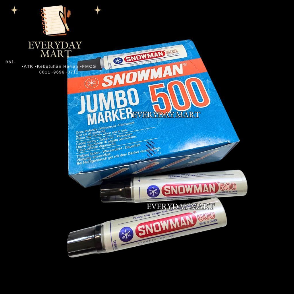 Snowman Spidol Permanent Jumbo 500 | Spidol Permanent Jumbo Snowman