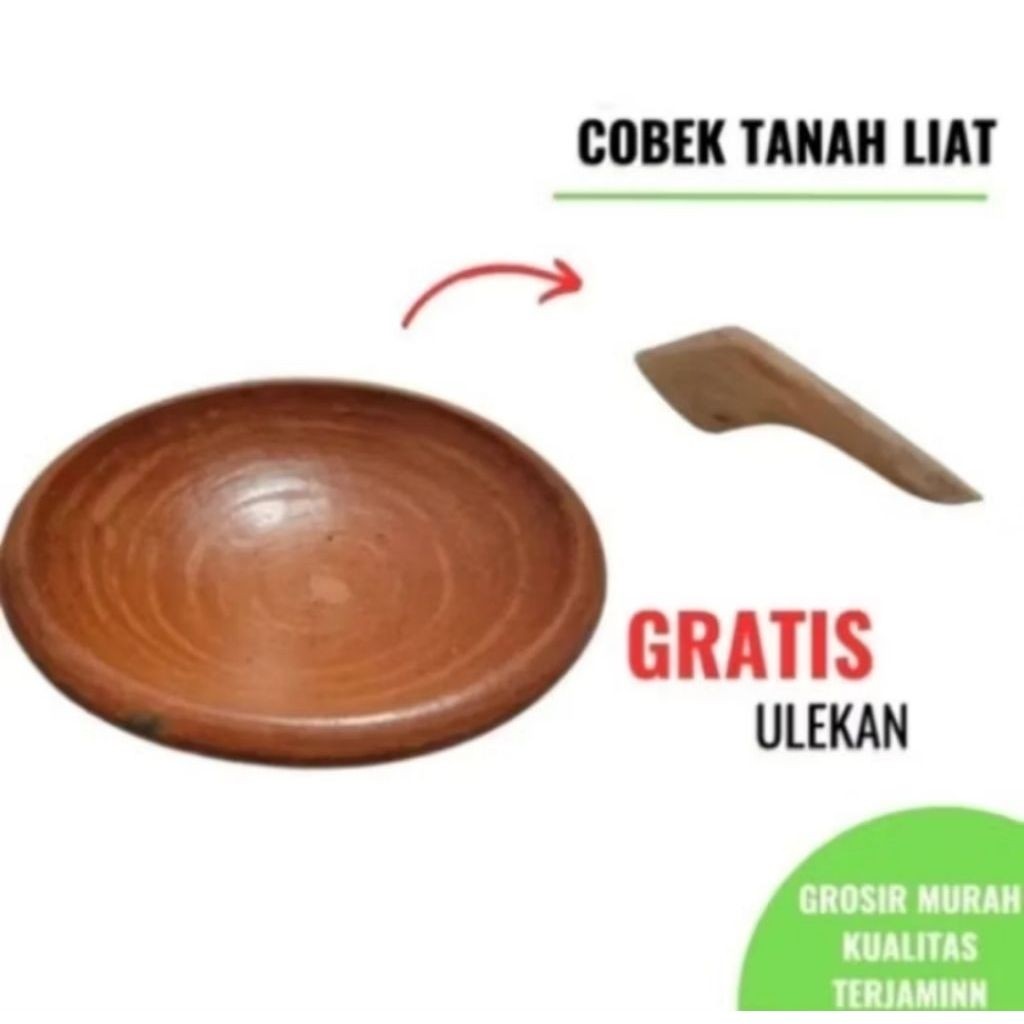 1Set Cobek Tanah Liat Coet Tanah Liat Set Ulekan Lumpang Tanah Liat