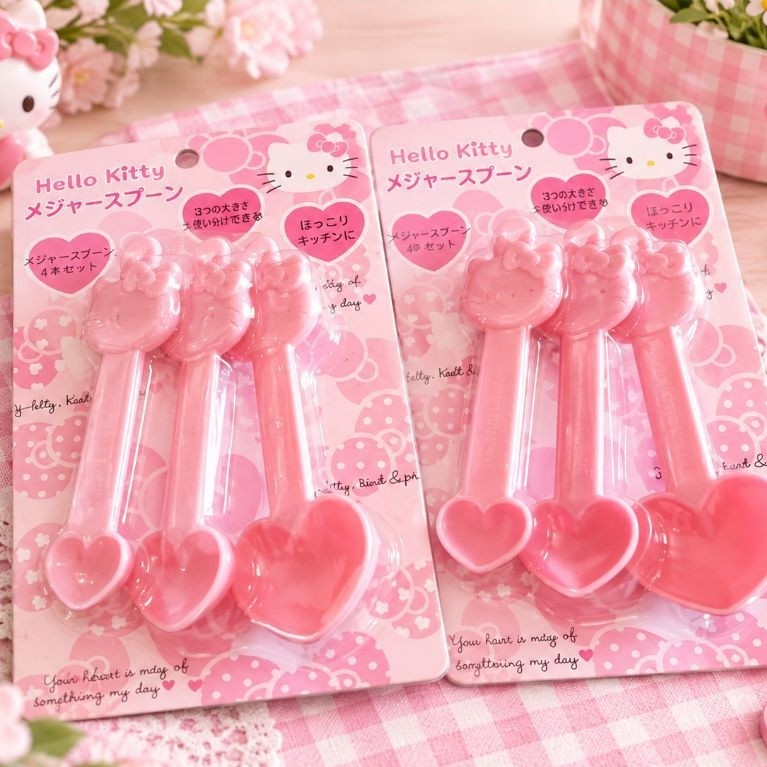 Sendok Takar Baking Hello Kitty Bentuk Hati – Pink Kawaii
