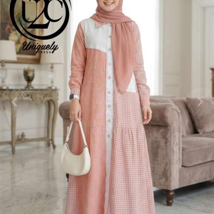 CEMPAKA PREMIUM DRESS BY U C GAMIS U2C SIZE M,L,XL