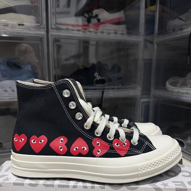 CONVERSE X CDG PLAY HIGH MULTI HEART BLACK ORIGINAL
