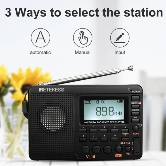 RETEKESS V115 - Portable AM FM Digital Radio with MP3 Player