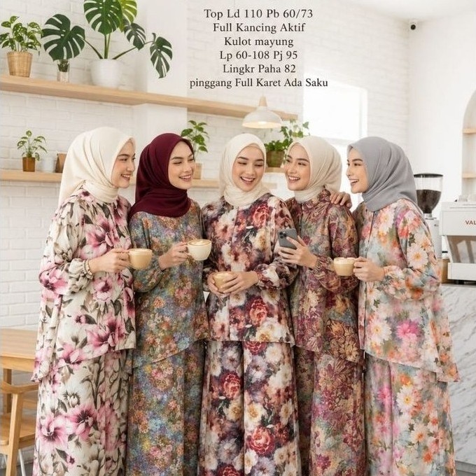 Mayung Set #3 Kulot Lebar Rayon Motif Bunga (Athaya)