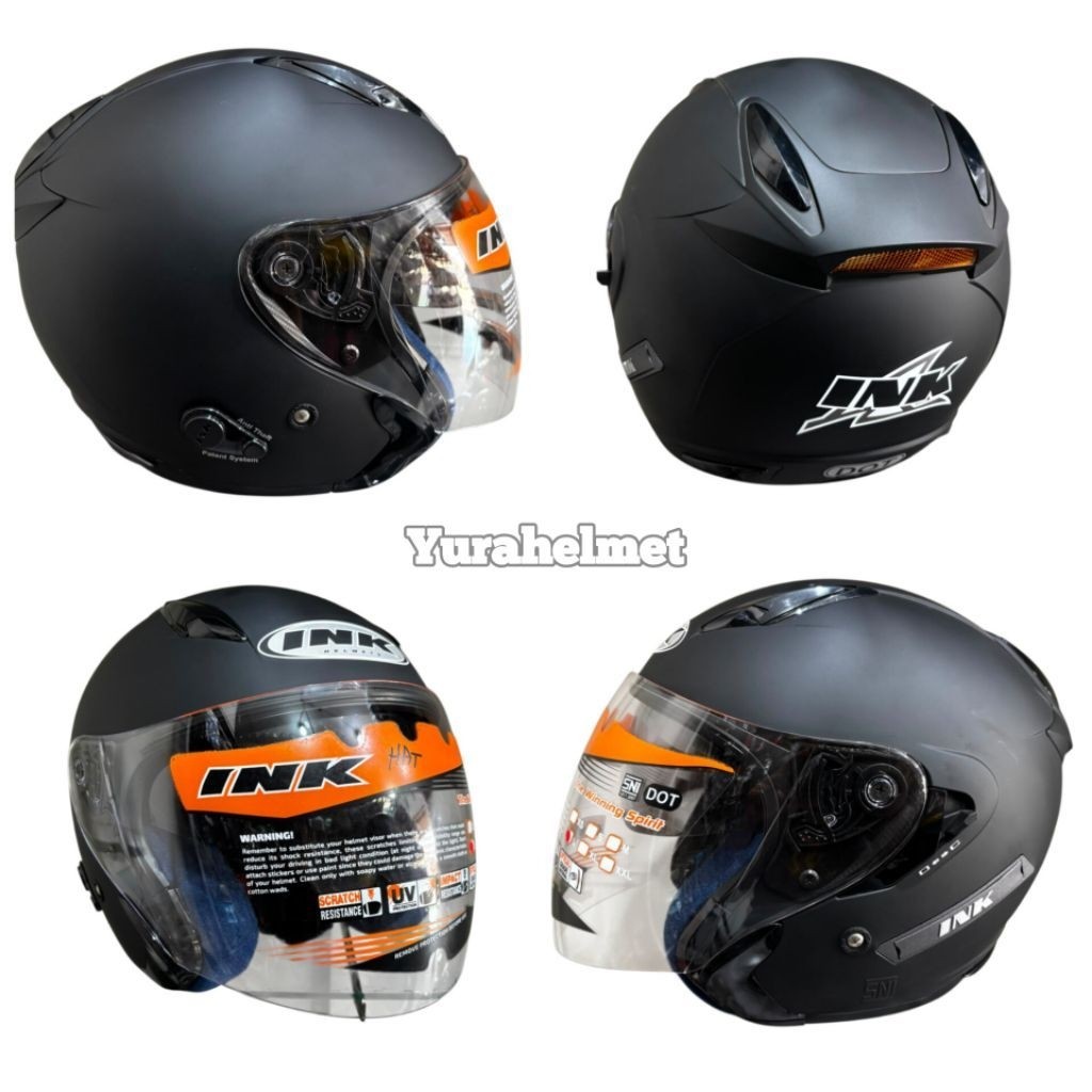 helm ink metro solid original/INK HALF FACE DOUBLE VISOR/ HELM INK METRO POLOS ORIGINAL 100%/Helm pr