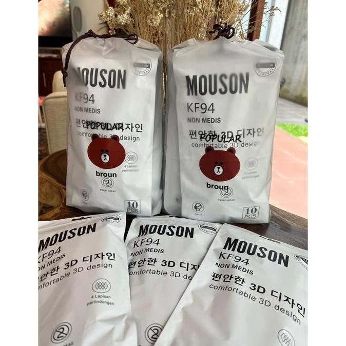 BUNDLE MASKER KF94 MOUSON PREMIUM KF94 (ISI 50 PCS / 100 PCS + POUCH)