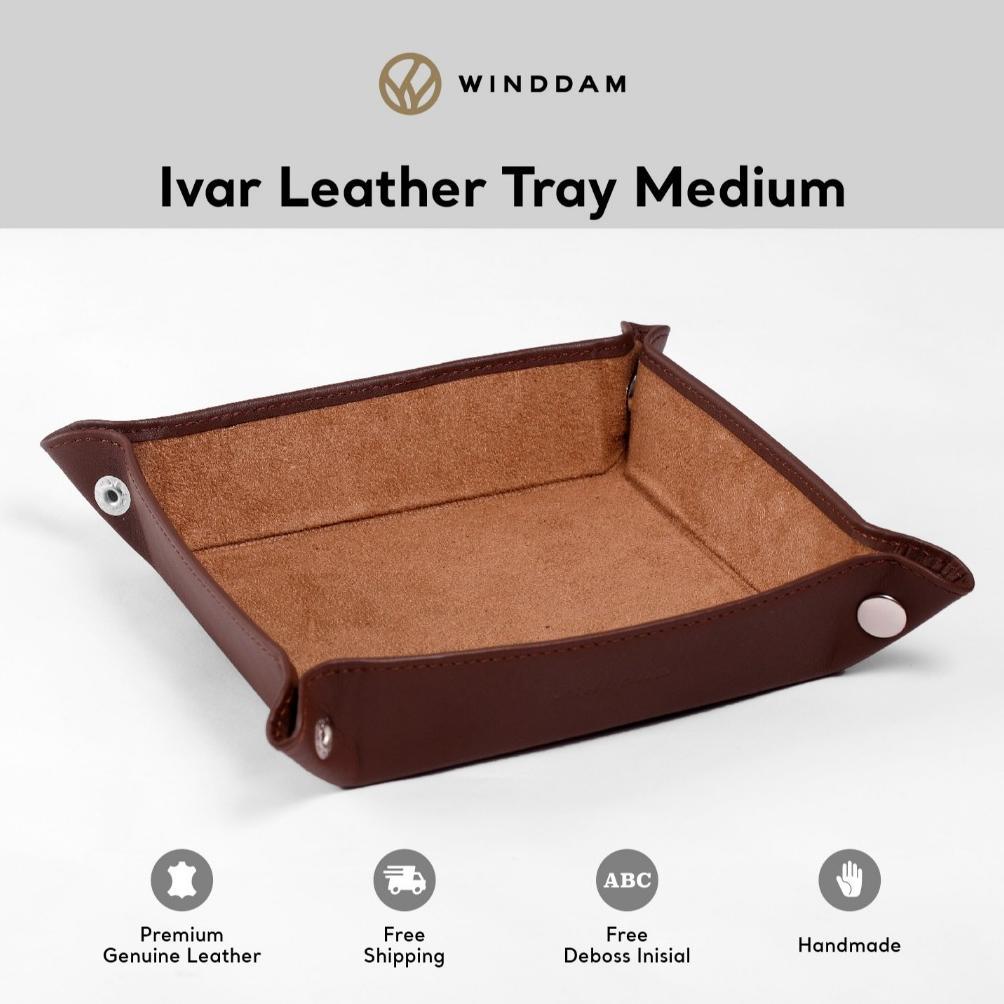 [ JUBI ] WINDDAM - Leather Tray / Desk Organizer / Catchall Kulit Asli - Ivar M