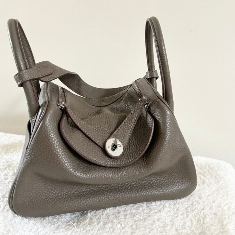 LE ANASTASIA - tas lindy genuine leather grey bag lindoy bag tas kulit wanita basic classic 26 cm