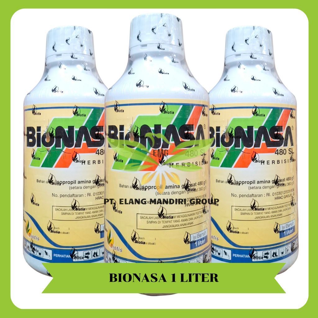 Bionasa 1 Liter 480SL Herbisida IPA Glifosat 480 g/l Pembasmi Rumput Dan Alang alang Sampai Akar Bio