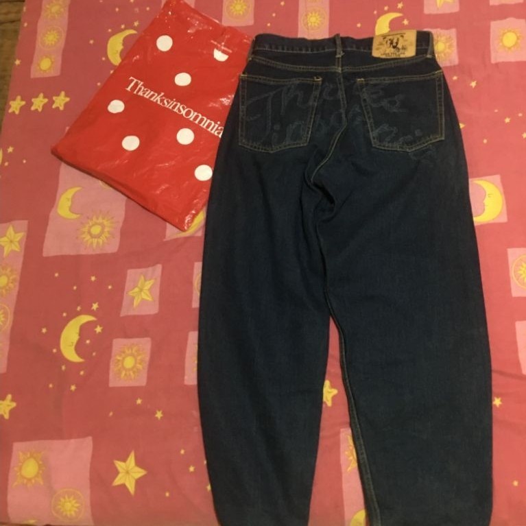 H1 Low Waist Baggy Jeans Black Selvedge Raw