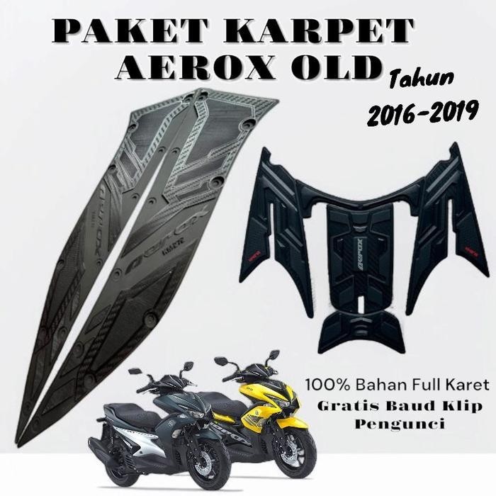 Paket Karpet Tankpad Motor Aerox Old Tahun 2016-2019 Karpet Pijakan Kaki Anti Licin Karpet Aerox 155
