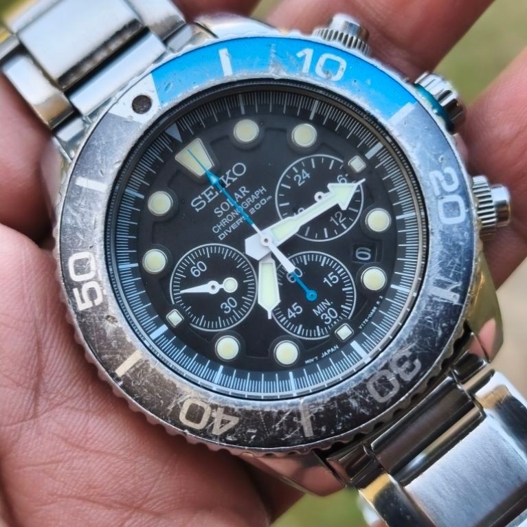 SEIKO SOLAR CHRONOGRAPH DIVER 200M GHOST BEZZEL
