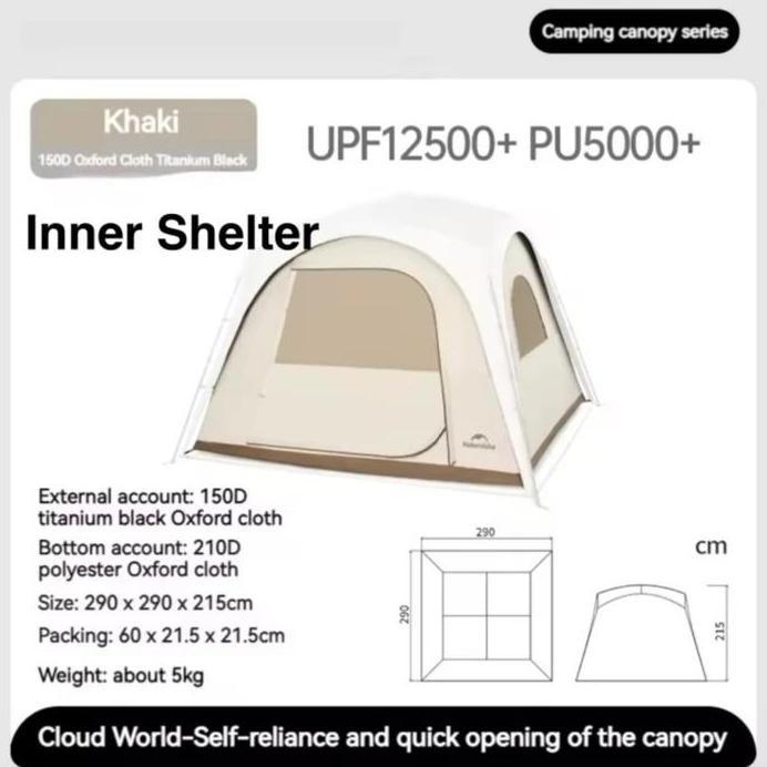 NATUREHIKE INNER BUAT SHELTER TENT TENDA