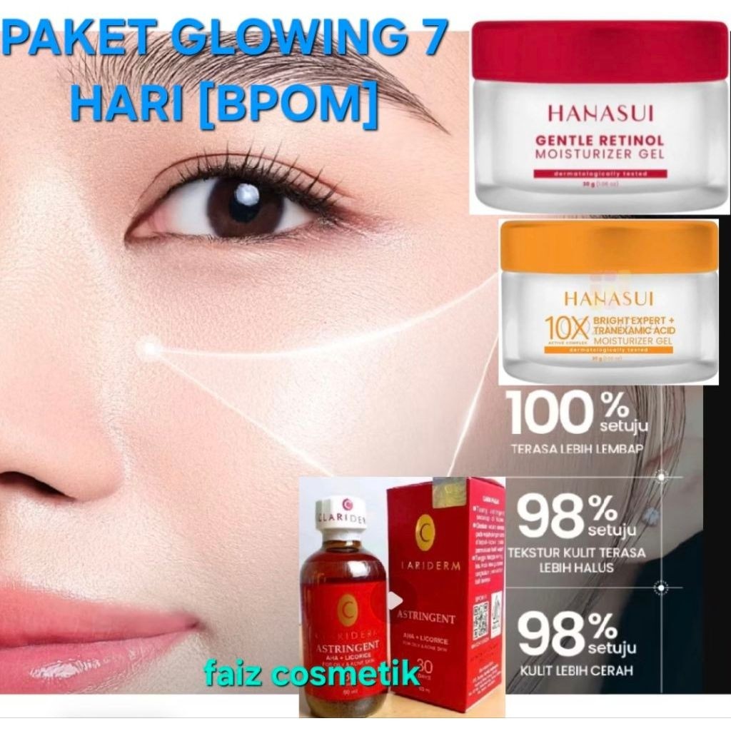 [BPOM]PAKET PEMUTIH CEPET CLARIDEM HANASUI/PAKET GLOWING CLARIDERM/PAKET CLARIDERM ASLI ORIGINAL/TON