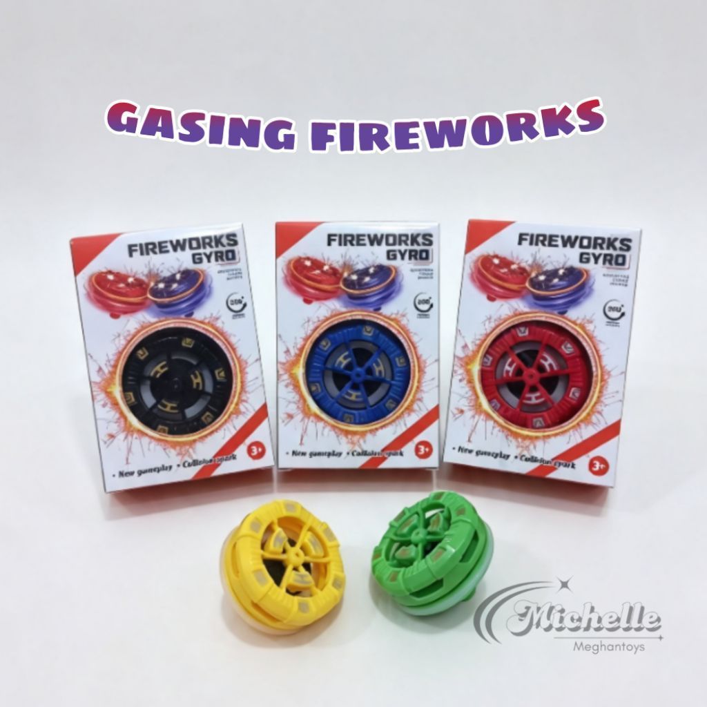Mainan Anak Gasing Fireworks Gyro Spark Spin Top Edukasi Gasing Viral