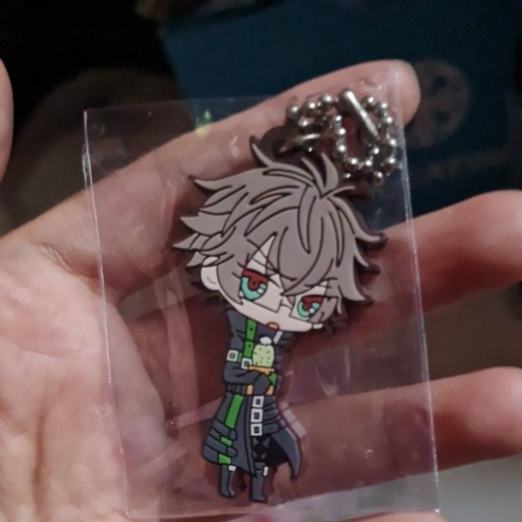 [official] otome game obey me love producer amnesia collar x malice figure akrilik rubber pin keycha