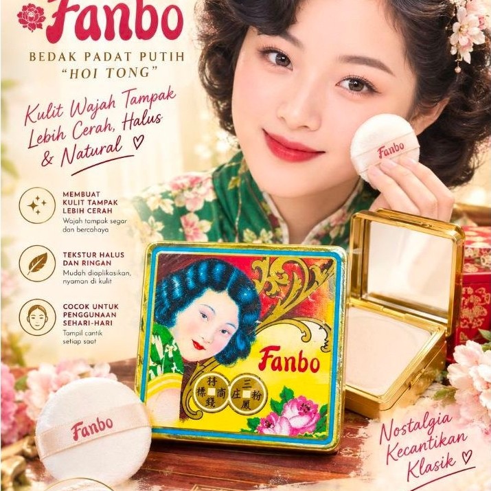 Fanbo Hoitong Bedak Pressed Powder Putih Pink