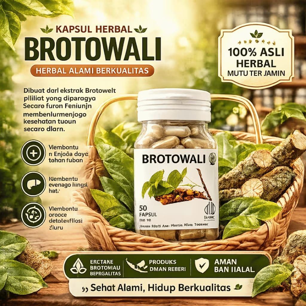 Brotowali original 50 kapsul 500mg BPOM untuk mengatasi alergi dan gatal pada kulit  antibiotik dan 