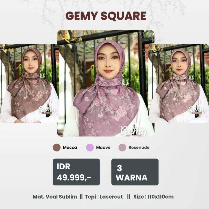 SEGIEMPAT ZYZA MOTIF VOAL PREMIUM GEMY SQUARE DARI RAUDHAH