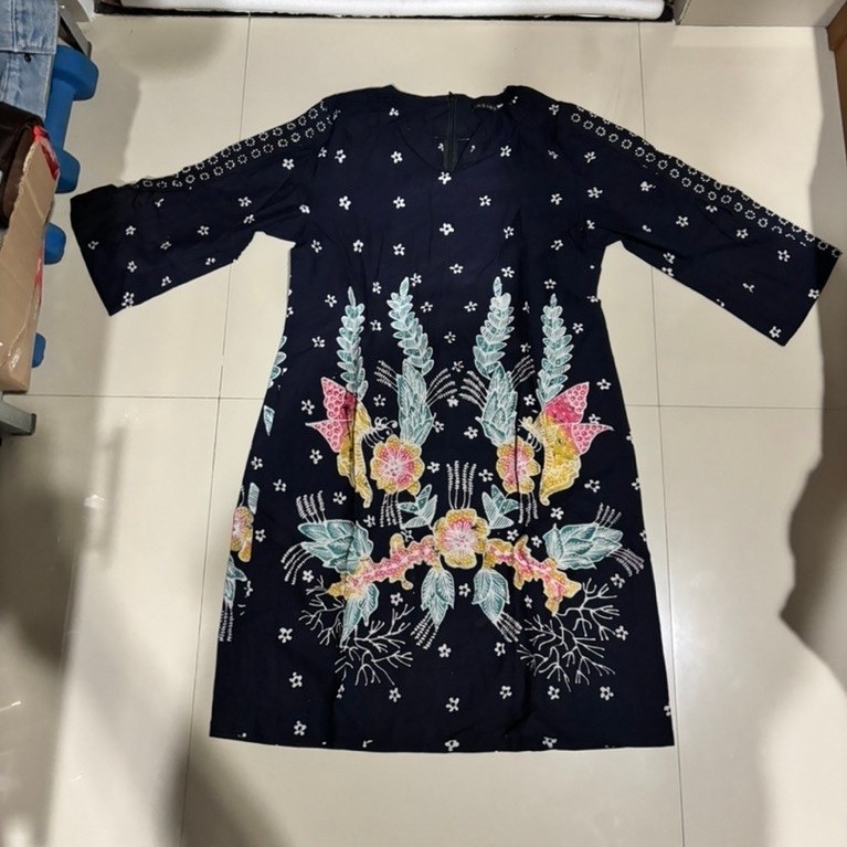 Dress batik indigo second Original Product 100%