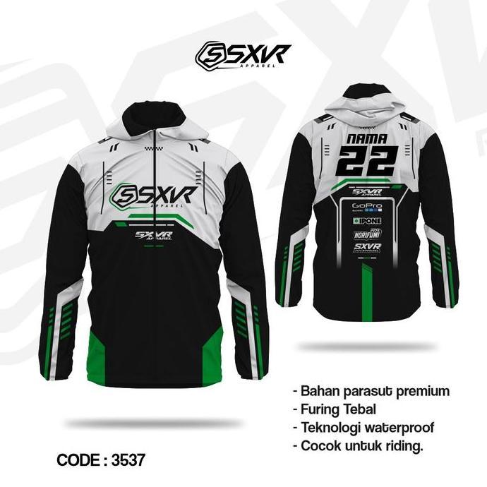 Jaket Custom  Racing Jaket Parasut Windbreaker Waterproof