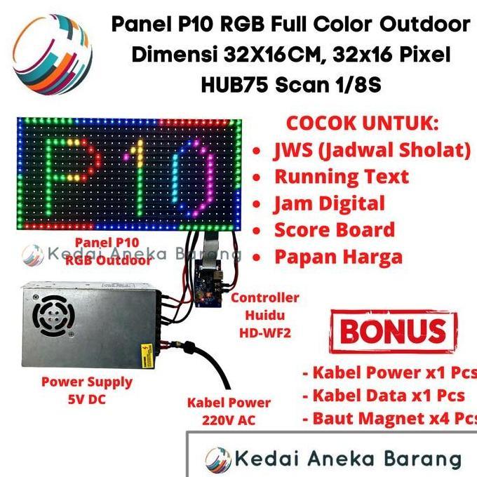 Panel Module Modul Led P10 Running Text Smd Rgb Outdoor Text Only