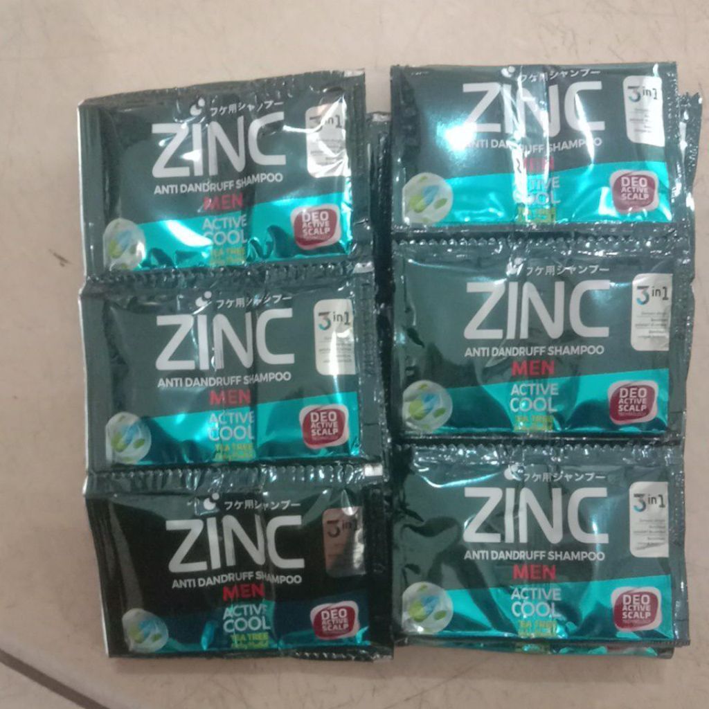 Shampoo Zinc 12 Sachet Men Active Cool