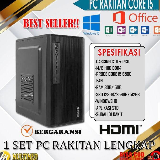 PC KOMPUTER RAKITAN H110 CORE I5 6500 RAM SSD Siap Pakai - Terinstall Windows 10