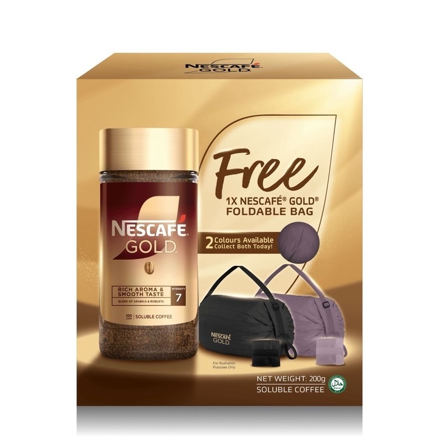 nescafe gold intensity 7 100 cups 200gr free foldable bag limited edition