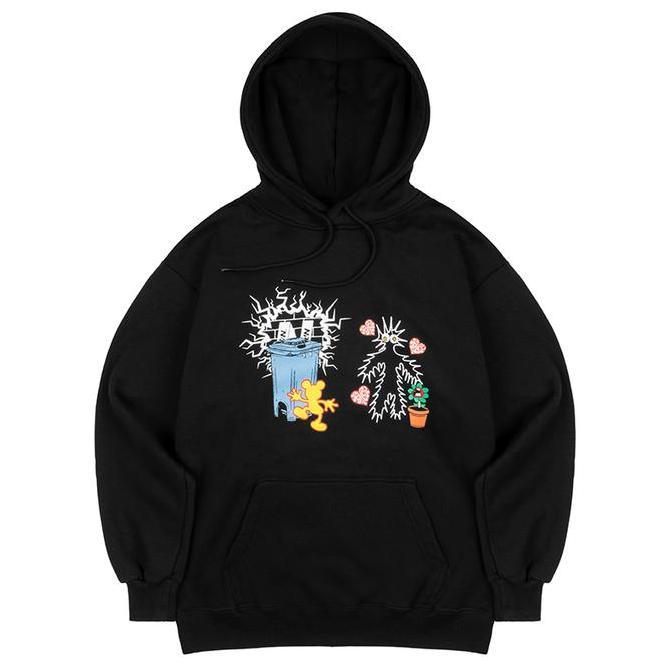 Nrdn Clothing Sweater Hoodie Amor Fleece Hitam