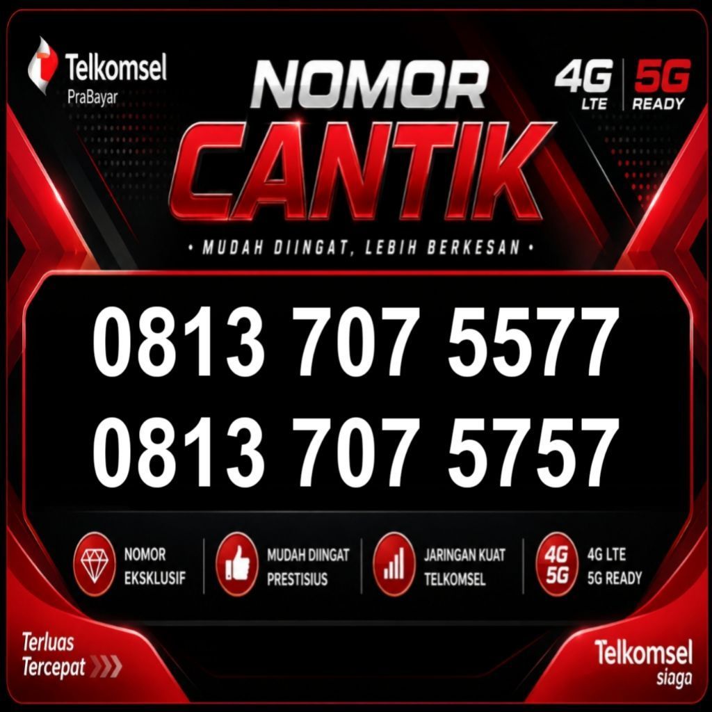 kartu perdana telkomsel nomor cantik simpati 5577 5757