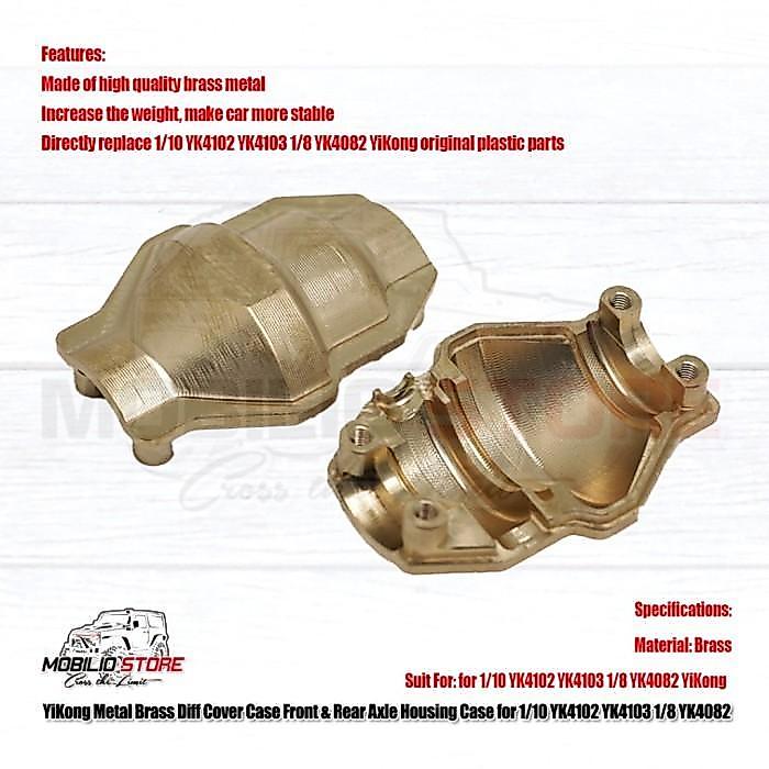 SALE Upgrade Brass Diff Cover Case Front Rear Axle for Yikong YK4102 YK4082
