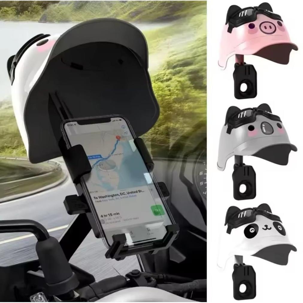 Phone holder Motor Spion Model Topi Holder Handphone Stang Topi Holder HP Motor + Topi Helm karakter