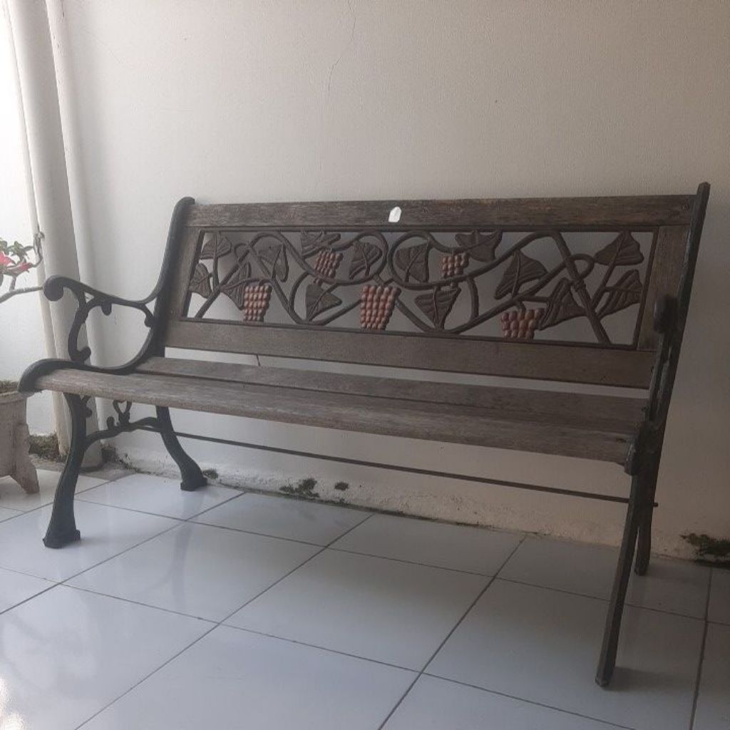 Bangku Teras 3 Seater Kayu Jati Risban Antik Vintage