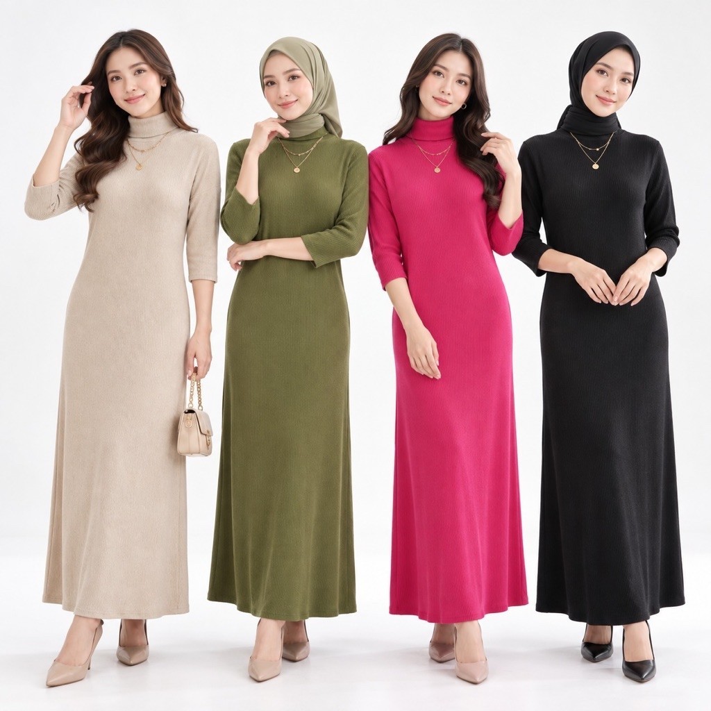 Hamidah gamis dress inner kaos by hamidah colektion