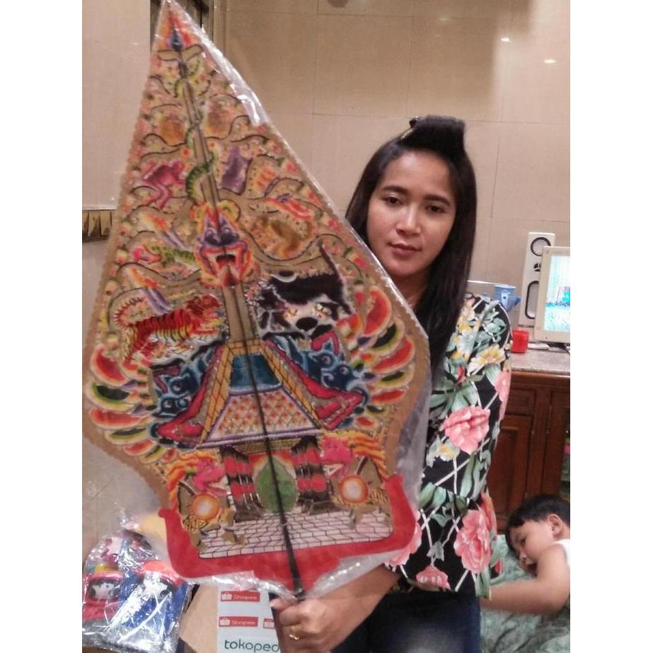 Gunungan Wayang Kulit Gunungan 90cm Kualitas Lowukuran 90cm Gapit Bambu Puppet Khas Javanese