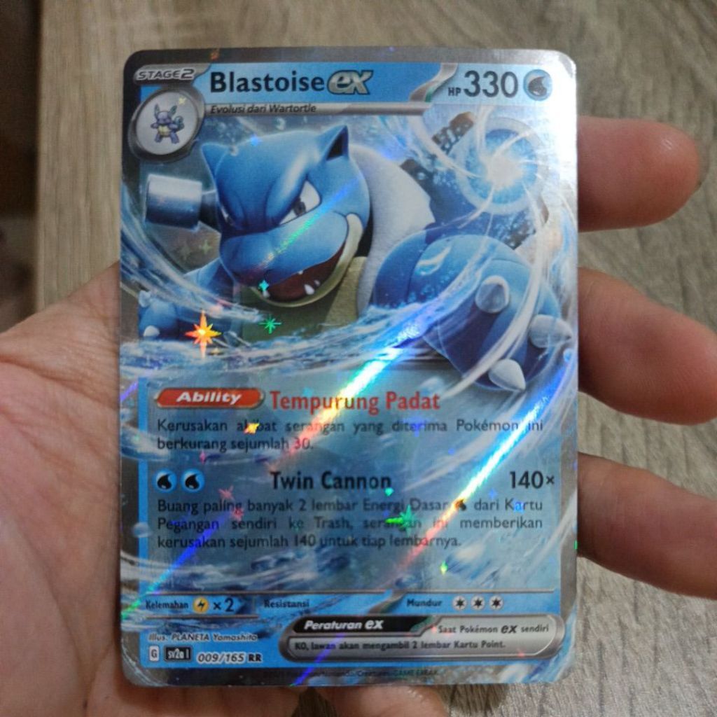 KARTU POKEMON BLASTOISE ex RR INDONESIA HOLO NOT MINT