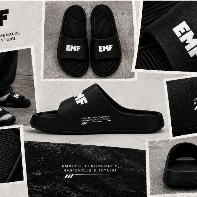 EMFERAIN - Sandal Slide Hitam Style Eva Phylon Premium Pria - Perempuan
