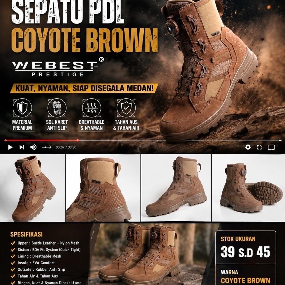 Sepatu pdl coyote brown webest
