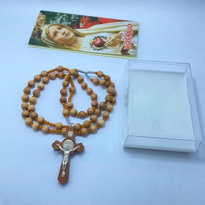 Kalung Rosario Katolik Kayu Cendana Asli Premium | Harum Alami & Elegan