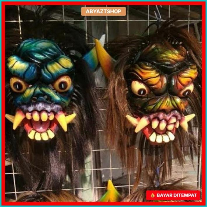 PROMO Topeng Buto Gedruk / Topeng Buto Rampak / Topeng Buto Ijo / Topeng Gedrug Mika Rambut Panjang
