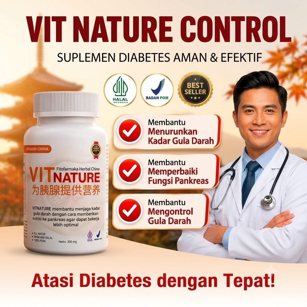 VITNATURE Obat Herbal Diabetes Suplemen Gula Darah Alami Original BPOM