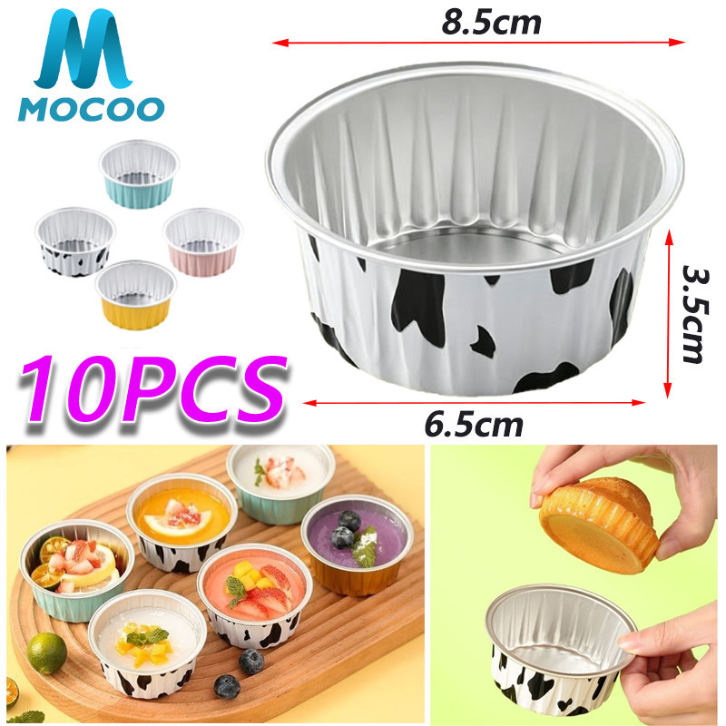 10 Pcs Kue Cup Aluminium Foil Bisa Dipakai Berulang / Cup Foil Bulat / Cup Kue Pie Macaroni Schotel 