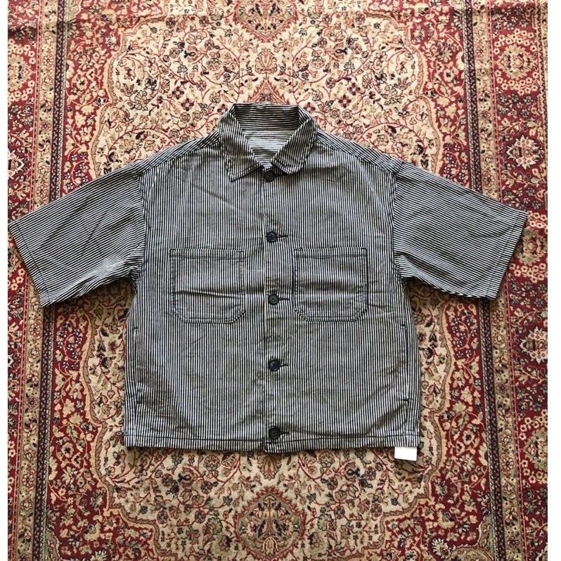 Gu chef hickory short sleeve work jacket Vintage hickory japan j192