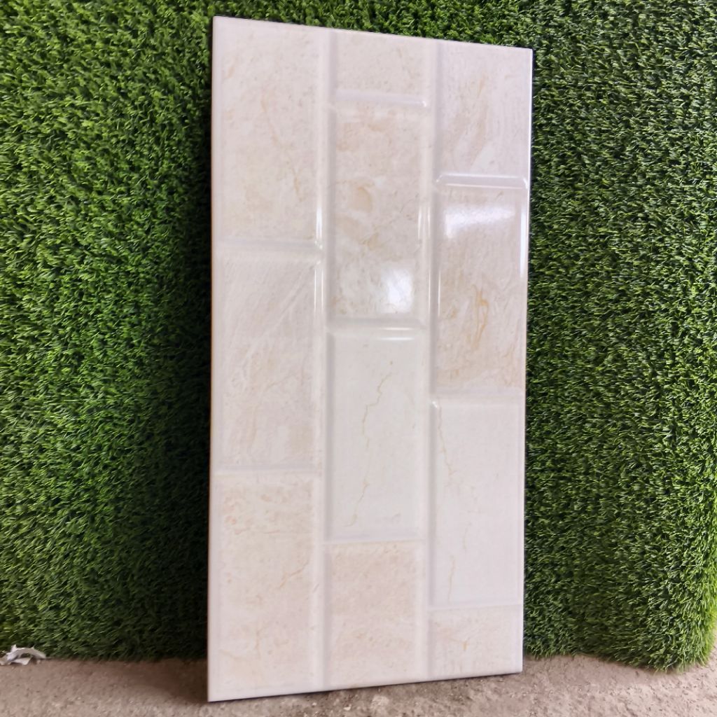 Keramik 30x60 motif bata carara (glossy-timbul) / keramik dinding/ keramik dapur/ keramik dinding ka