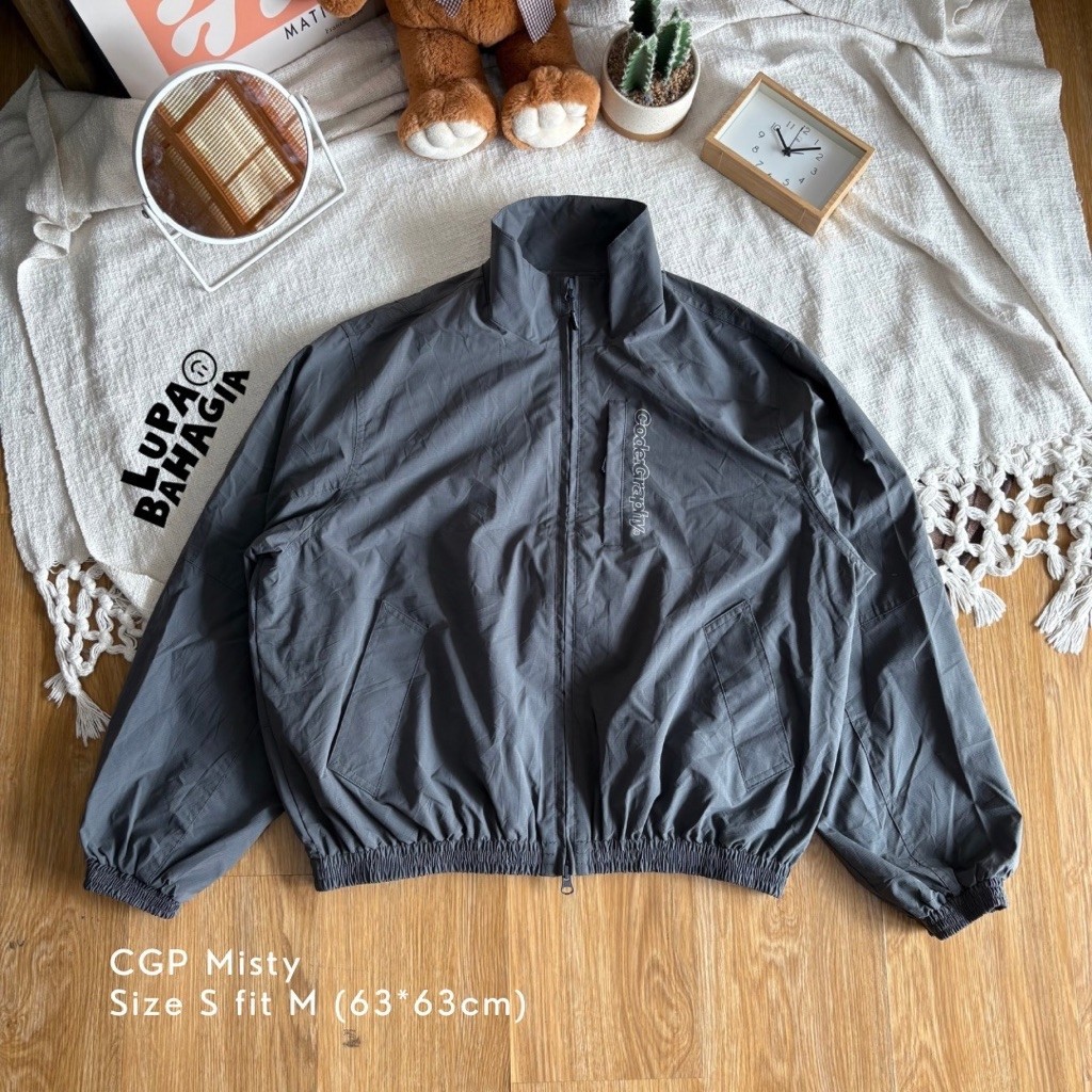 CODEGRAPHY CGP Grey Misty Nilon Windbreaker Jaket size S fit M • 100% Original