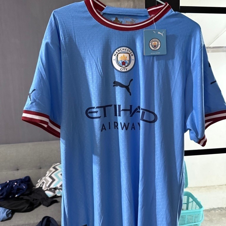 PUMA Jersey Man City Home 2022/2023 BNWT Sky Blue Maroon Collar XS-XXL