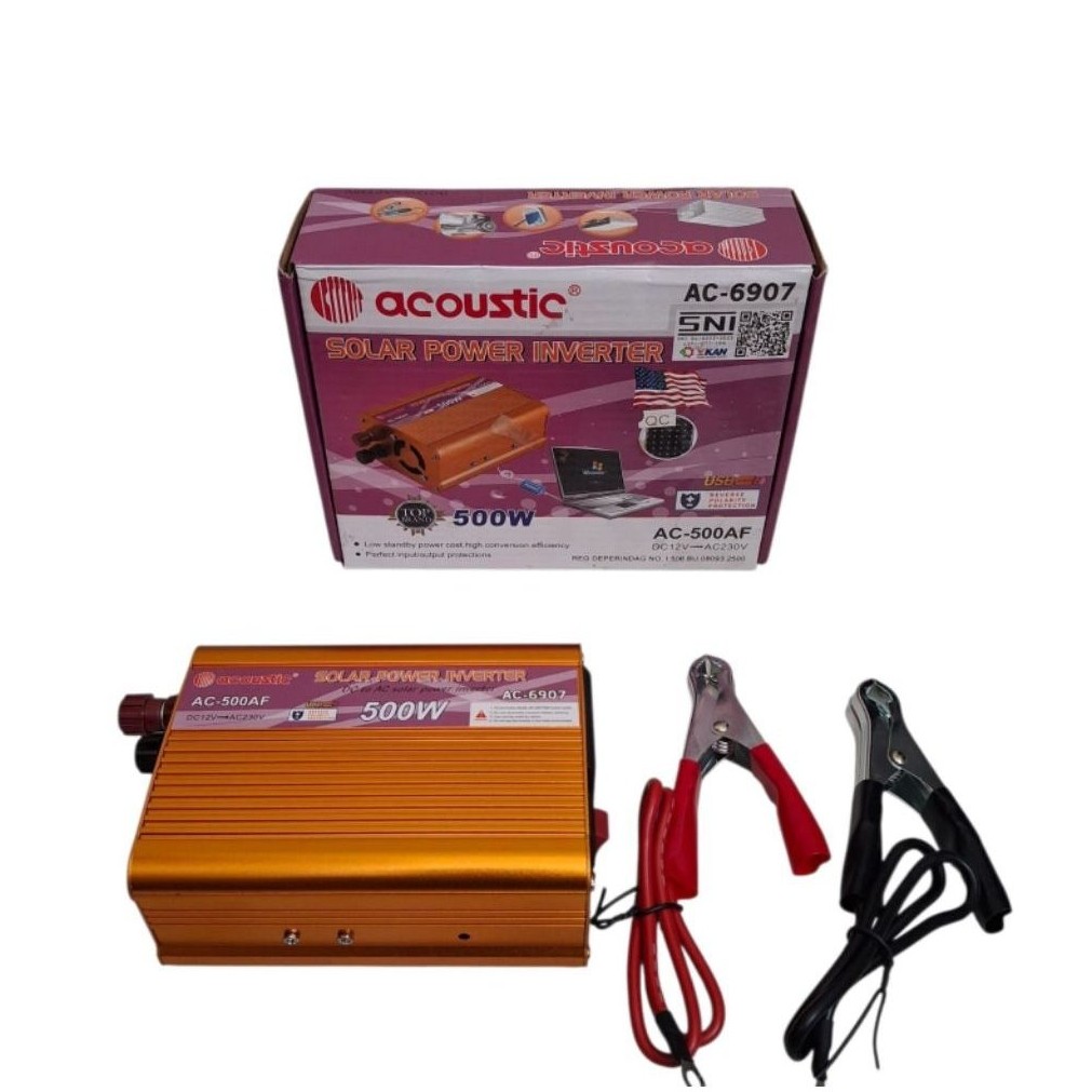Power inverter 500W+USB DC 12V AC 230V acoustic ac-500af